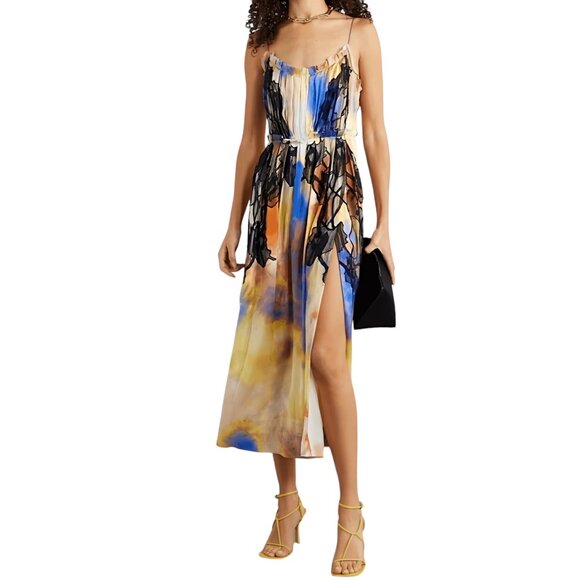 JASON WU COLLECTION RUNWAY OMBRE SILK MIDI DRESS SIZE S/M NEW - Picture 4 of 14